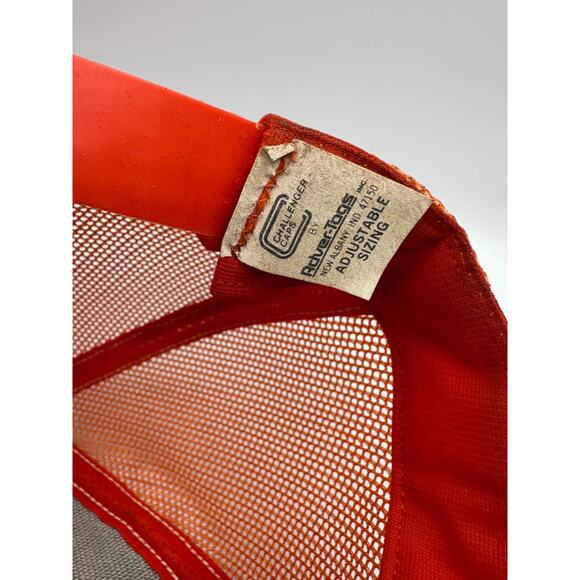 Vtg Leopards Van Vleck Snapback Mesh Trucker Hat Cap Black Orange High School - Picture 11 of 11